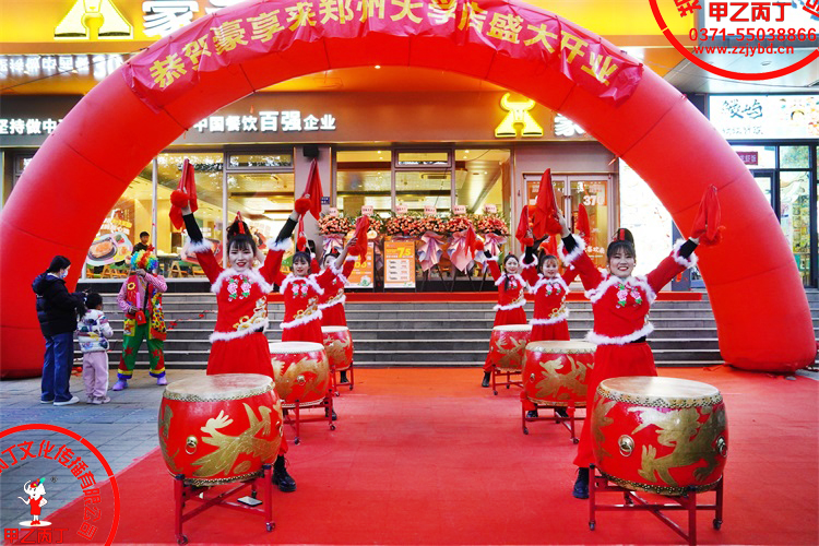 豪享来中西餐厅郑州大学店盛大开业庆典郑州舞狮队舞狮表演郑州鼓舞开场舞演出开业大吉开门红锣鼓队64.jpg
